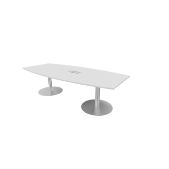 Konferensbord Talk 240x90/120x74 cm Ellips pelarstativ silver