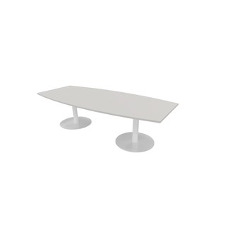 Konferensbord Talk 270x90/120x74 cm Ellips pelarstativ vitt