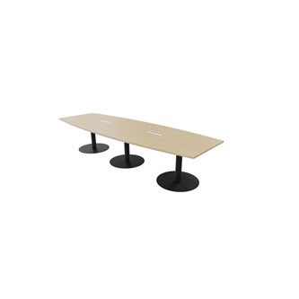 Konferensbord Talk 350x90/120x74 cm Ellips pelarstativ svart