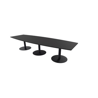 Konferensbord Talk 350x90/120x74 cm Ellips pelarstativ svart