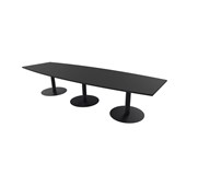 Konferensbord Talk 350x90/120x74 cm Ellips pelarstativ svart