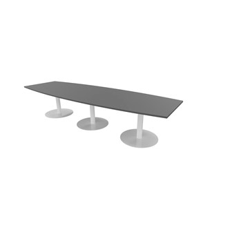 Konferensbord Talk 350x90/120x74 cm Ellips pelarstativ vitt