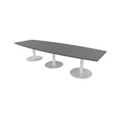 Konferensbord Talk 350x90/120x74 cm Ellips pelarstativ vitt