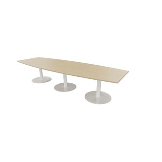 Konferensbord Talk 350x90/120x74 cm Ellips pelarstativ vitt