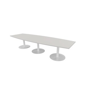 Konferensbord Talk 350x90/120x74 cm Ellips pelarstativ vitt