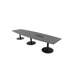 Konferensbord Talk 420x90/120x74 cm Ellips pelarstativ svart