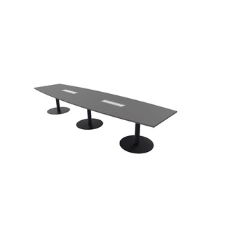 Konferensbord Talk 420x90/120x74 cm Ellips pelarstativ svart