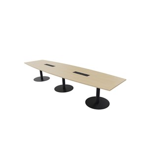 Konferensbord Talk 420x90/120x74 cm Ellips pelarstativ svart