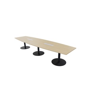 Konferensbord Talk 420x90/120x74 cm Ellips pelarstativ svart