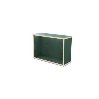 Fixa display 2:1 vägghängd med skjutdörrar i plexi D20