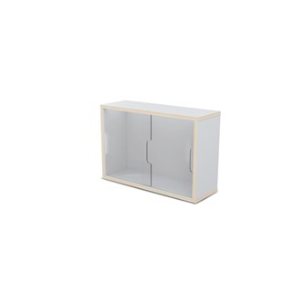 Fixa display 2:1 vägghängd med skjutdörrar i plexi D20