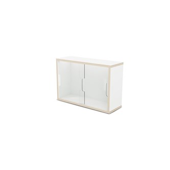 Fixa display 2:1 vägghängd med skjutdörrar i plexi D20