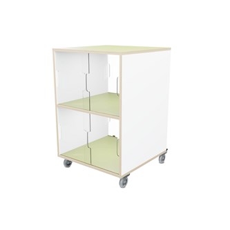 Fixa display dubbel 2:2 på hjul med skjutdörrar & whiteboard D58