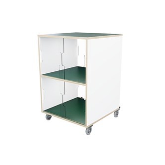 Fixa display dubbel 2:2 på hjul med skjutdörrar & whiteboard D58