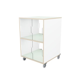 Fixa display dubbel 2:2 på hjul med skjutdörrar & whiteboard D58