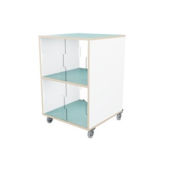 Fixa display dubbel 2:2 på hjul med skjutdörrar & whiteboard D58