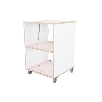Fixa display dubbel 2:2 på hjul med skjutdörrar & whiteboard D58