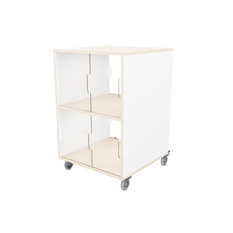 Fixa display dubbel 2:2 på hjul med skjutdörrar & whiteboard D58