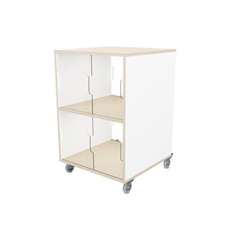 Fixa display dubbel 2:2 på hjul med skjutdörrar & whiteboard D58