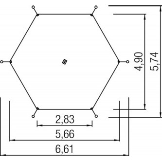 Solsegel Basis hexagon, justerbar höjd
