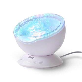 Projektor med vågor och högtalare