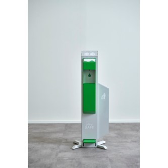 Tvål-/desinfektionsautomat med avfallsbehållare