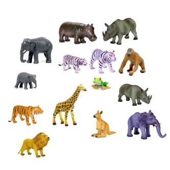 Green rubber toys mjuka vilda djur