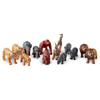 Green rubber toys mjuka vilda djur