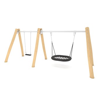 ROBINIA A-gunga med 1 platt sits och en fågelbosits