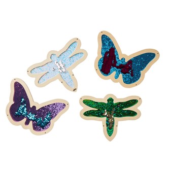 Paljettavlor - Fjärilar och trollsländor 4-pack