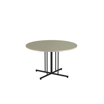 Bord 12:38 BX akustik linoleum runt ø 120 cm pelare svart stativ