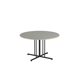 Bord 12:38 BX akustik linoleum runt ø 120 cm pelare svart stativ