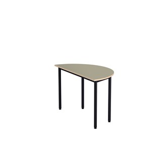 Bord 12:38 BX akustik optimal linoleum halvrunt 120-60 cm svart stativ