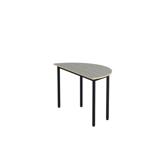 Bord 12:38 BX akustik optimal linoleum halvrunt 120-60 cm svart stativ