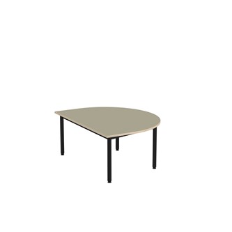 Bord 12:38 BX akustik linoleum halvrunt 120-90 cm svart stativ