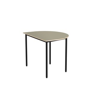 Bord 12:38 BX akustik linoleum halvrunt 120-90 cm svart stativ