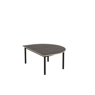Bord 12:38 BX akustik linoleum halvrunt 120-90 cm svart stativ
