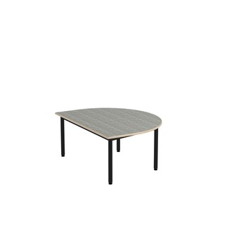 Bord 12:38 BX akustik linoleum halvrunt 120-90 cm svart stativ