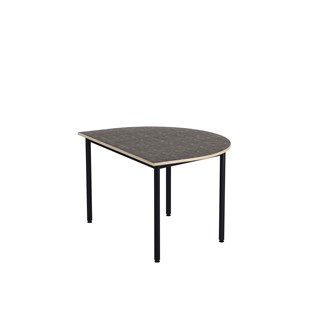 Bord 12:38 BX akustik linoleum halvrunt 120-90 cm svart stativ