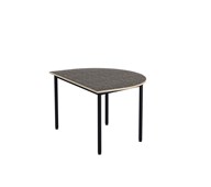 Bord 12:38 BX akustik linoleum halvrunt 120-90 cm svart stativ