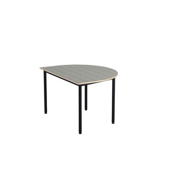 Bord 12:38 BX akustik linoleum halvrunt 120-90 cm svart stativ