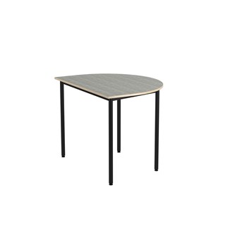 Bord 12:38 BX akustik linoleum halvrunt 120-90 cm svart stativ