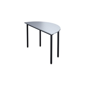 Bord 12:38 FSC BX akustiklaminat halvrunt 120-60 cm svart stativ