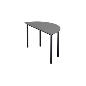 Bord 12:38 FSC BX akustiklaminat halvrunt 120-60 cm svart stativ