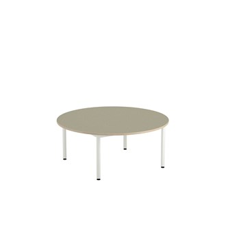 Bord 12:38 BX akustik linoleum runt ø 120 cm vitt stativ