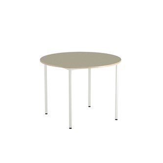 Bord 12:38 BX akustik linoleum runt ø 120 cm vitt stativ