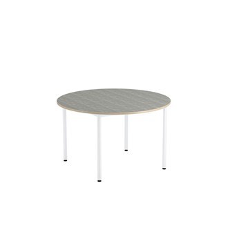 Bord 12:38 BX akustik linoleum runt ø 120 cm vitt stativ