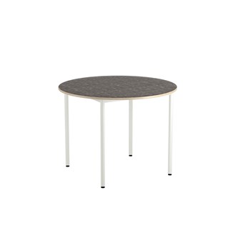 Bord 12:38 BX akustik linoleum runt ø 120 cm vitt stativ