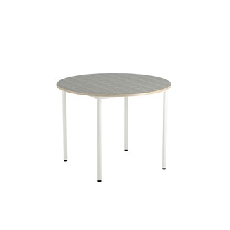 Bord 12:38 BX akustik linoleum runt ø 120 cm vitt stativ