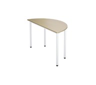 Bord 12:38 FSC BX akustik optimal laminat halvrunt 120-60 cm vitt stativ